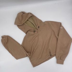 Tan Cropped Hoodie